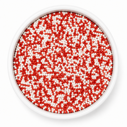 Crimson Red and White Graduation Nonpareil Mix  Dot Cake Sprinkles