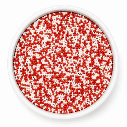 Crimson Red and White Graduation Nonpareil Mix