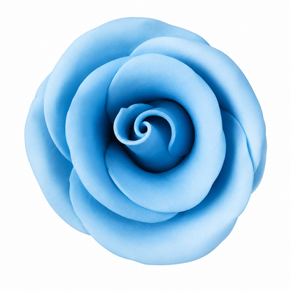 Blue Medium Gum Paste Roses 2 Inch Edible Cake Decorations – 4 Count