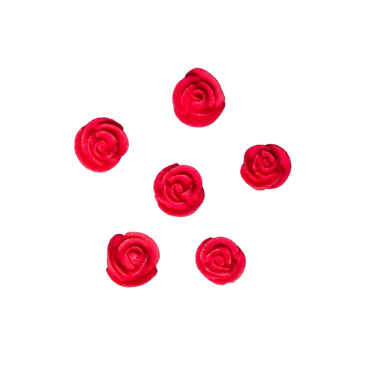 Edible Decorations Icing Rose Mini Red 1/4in 40-Count