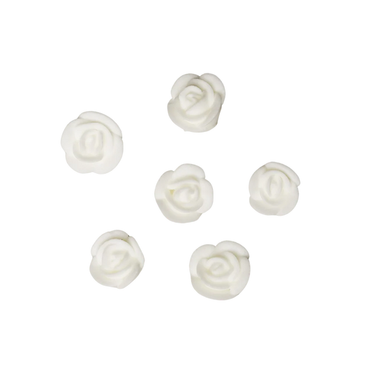 Edible Decorations Icing Rose Mini White 1/2in 40-Count