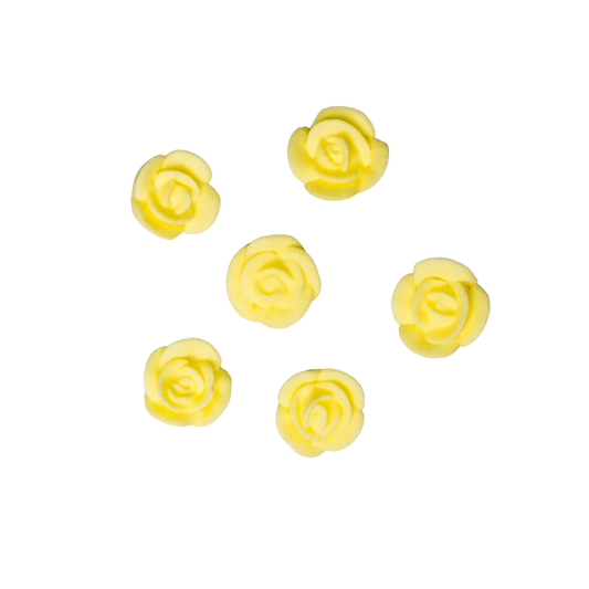 Edible Decorations Classic Rose Yellow 1/4in 40-Count