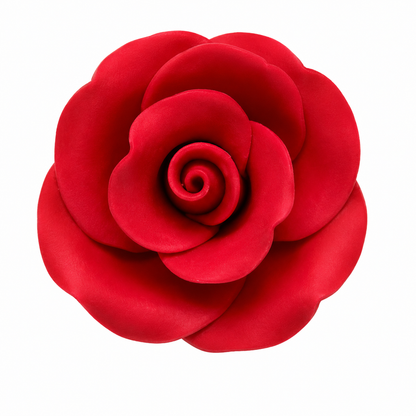 Red Small Gum Paste Roses 1.5 Inch Edible Cake Decorations – 4 Count