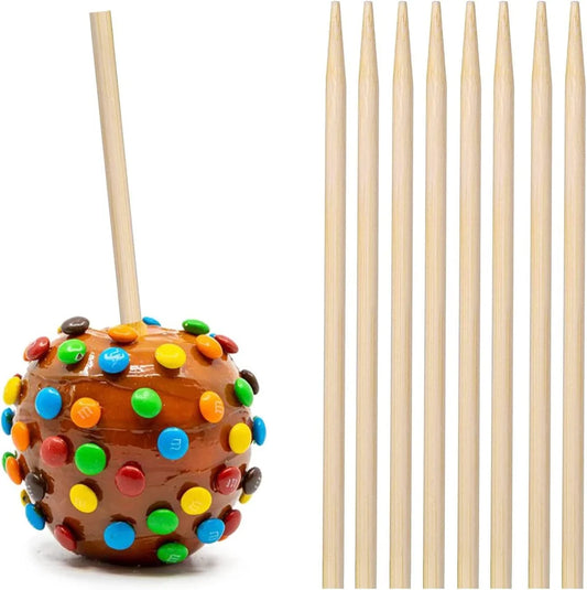 Wooden Caramel & Candy Apple Sticks – 7 Inch, 25 Count