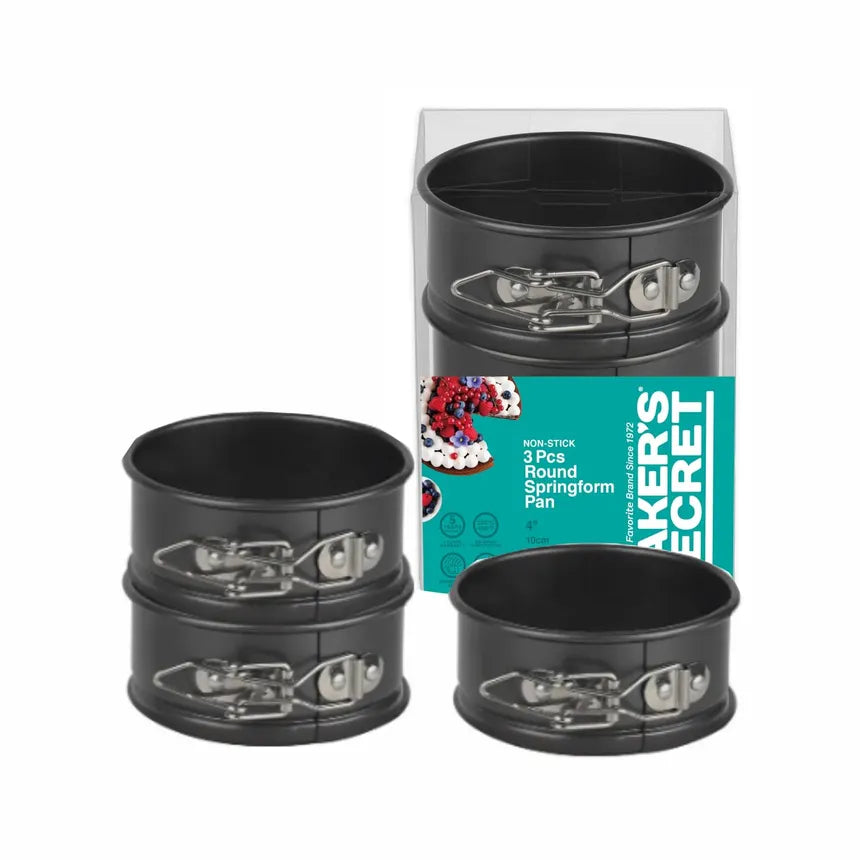 Bakers Secret Mini Springform Pans 3 Count