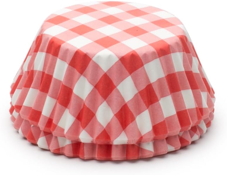 Fox Run Red Gingham Baking Liners 50 Count