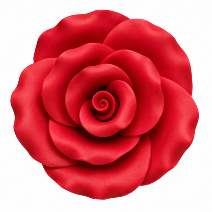 Red Large Gum Paste Rose 2 Inch Edible Cake Decoration – 1 Count