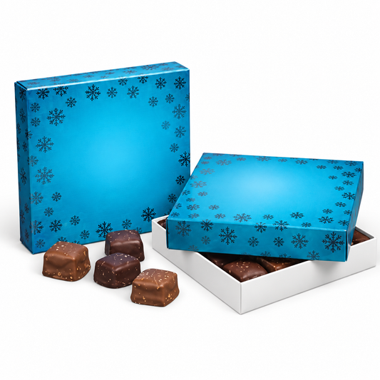 Snowflake Foil Candy Boxes – 1/2 lb, 5 Count