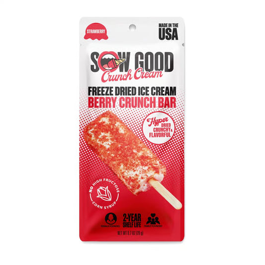 Sow Good Berry Crunch Bar Freeze Dried Strawberry Ice Cream Bar