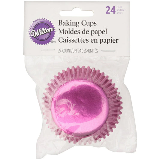 Cupcake Liners Standard Pink Foil 24-Count