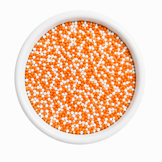 Orange & White Nonpareils Dot Cake Sprinkles