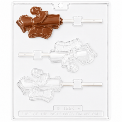Angel Chocolate Candy Lollipop Mold 3 Cavity
