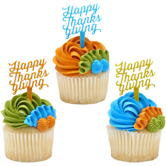 Happy Thanksgiving Cupcake Picks 6pk