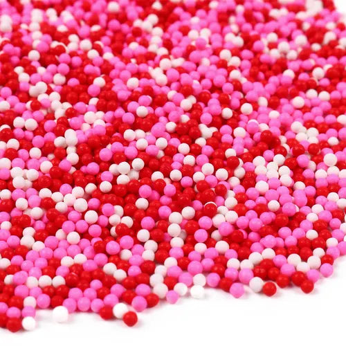 Valentines Nonpareils Pink Red & White Sprinkles