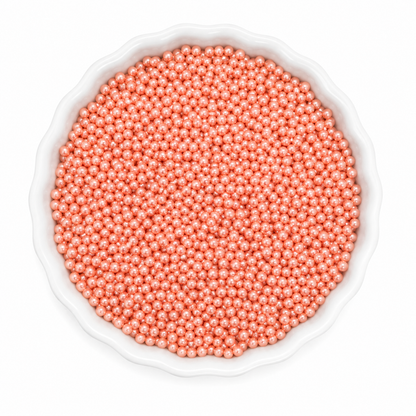 Rose Gold Candy Pearls – Edible Cake Dragees Cake Decorating 4mm, 2 oz