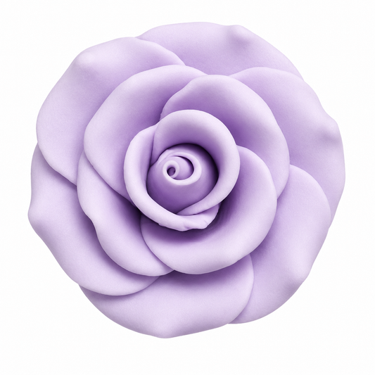 Lavender XL Gum Paste Rose 3 Inch Edible Cake Decoration – 1 Count