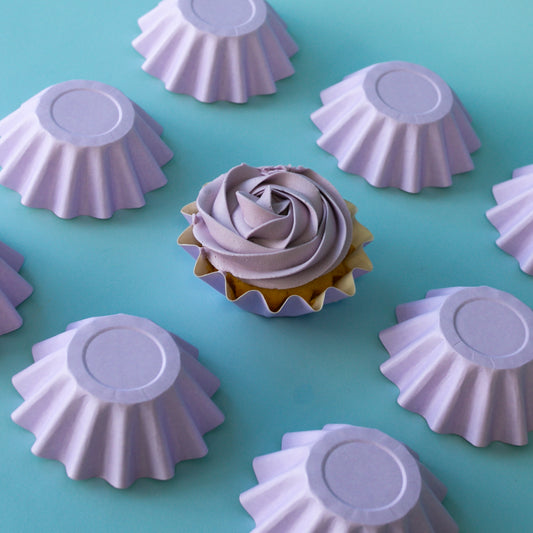 Bloom Fluted Baking Cups - Pastel Lilac Cupcake Liners