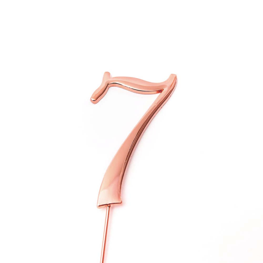 Birthday Cake Topper Number 7 Rose Gold 2.75in