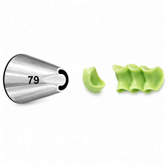 Chrysanthemum Flowers & Curved Designs Piping Tip - Wilton #79 Stainless Steel Cake Decorating Tip