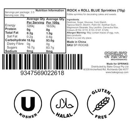 Sprinks Rock N Roll Blue Sprinkle Medley - 70g (2.5 oz)