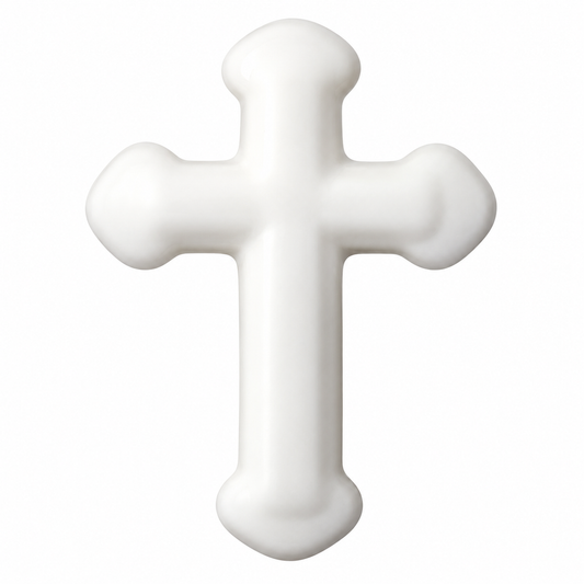 Small White Cross Icing Cupcake Topper 1.25 in 6-Count