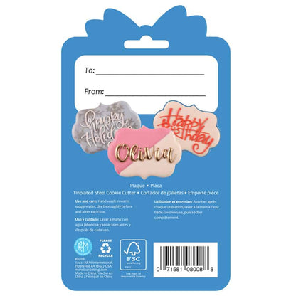 Plaque Cookie Cutter 3.5 Inch