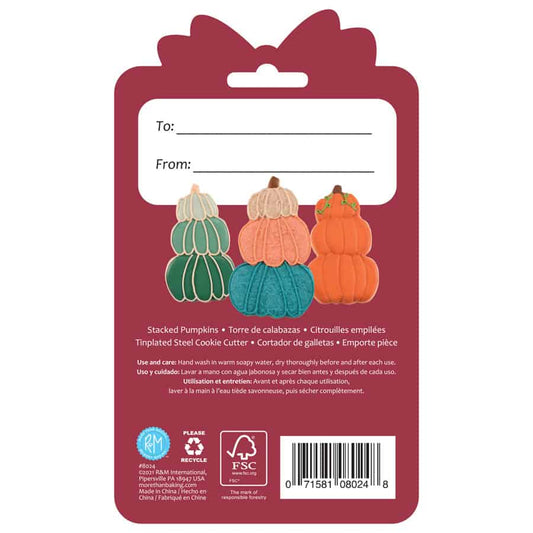 Stacked Pumpkin Cookie Cutter 4in Carded