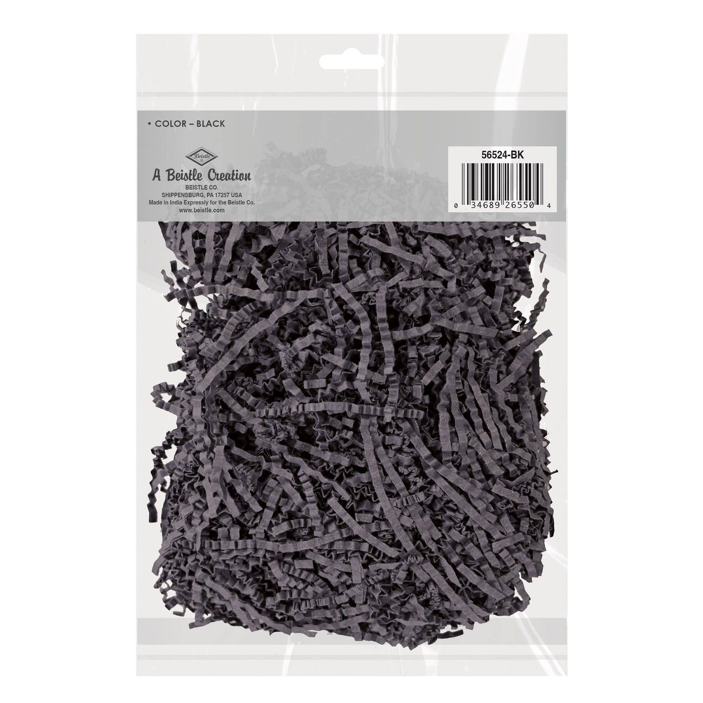 Black Crinkle Paper Shreds 2 oz Bag