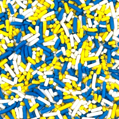 Royal Blue Yellow White Graduation Sprinkle Mix