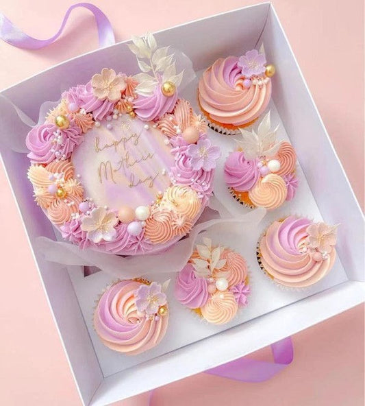 Bento Box 4in Cake & 5 Cupcakes