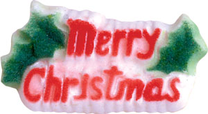 Merry Christmas Edible Cake Decorations & Toppers – 4 Count