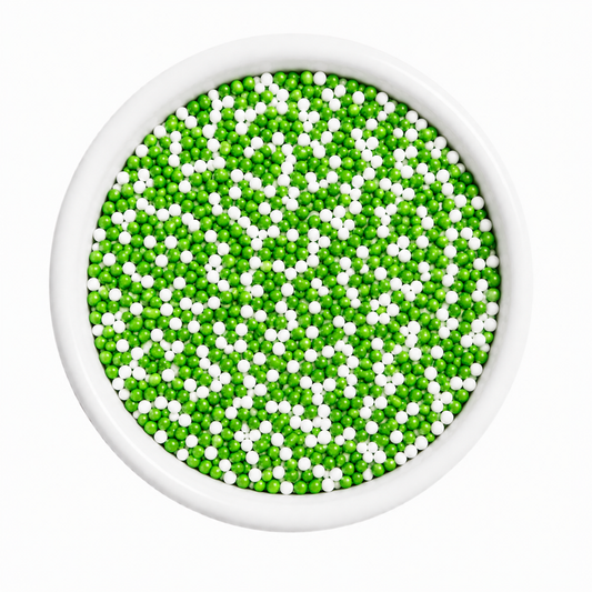 Green White Nonpareils Dot Cake Sprinkles