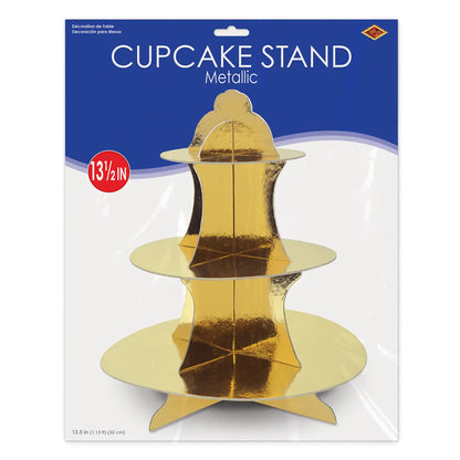 Gold 3-Tiered Metallic Cupcake Stand