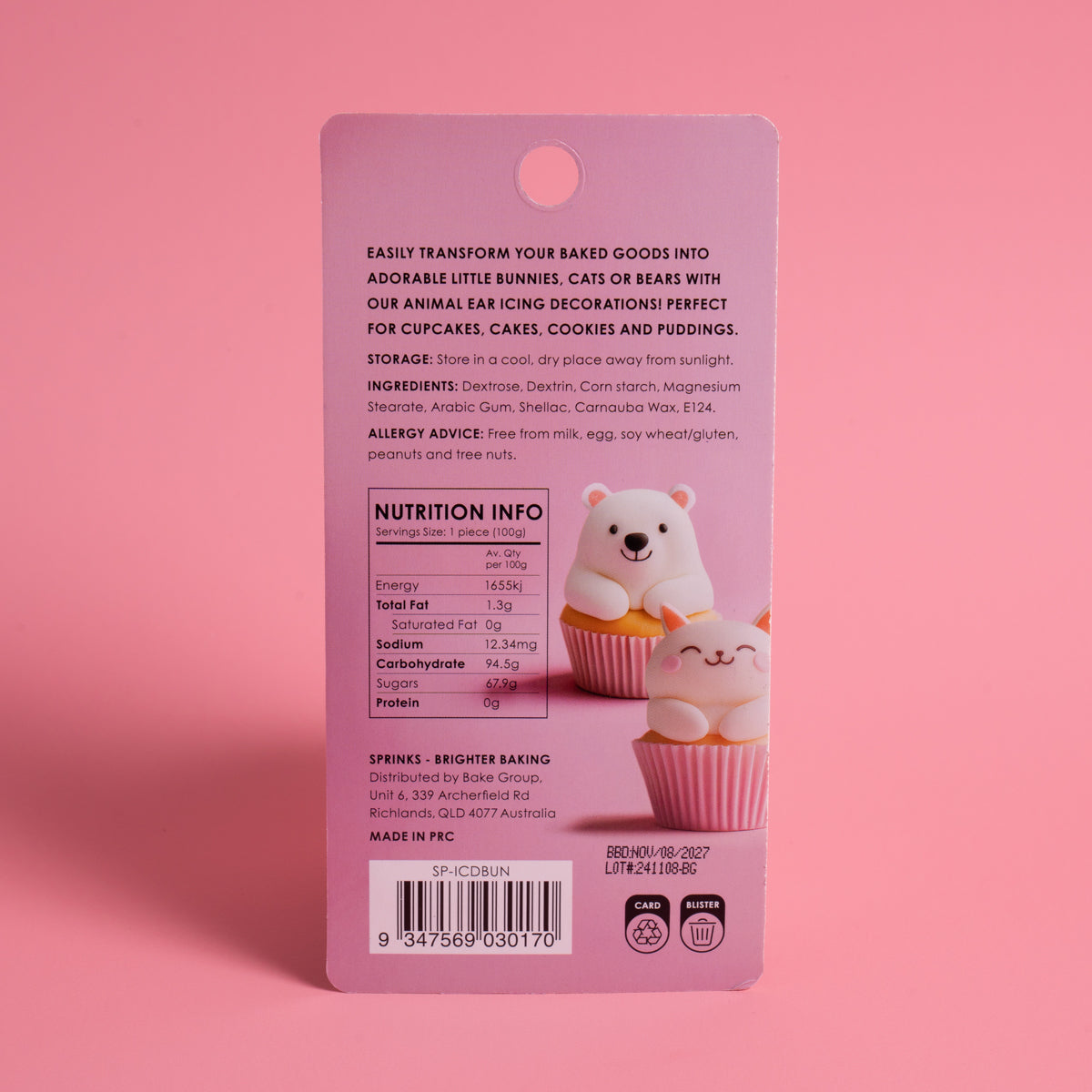 Bunny Ears Easter Icing Decorations - 30g (1 oz)