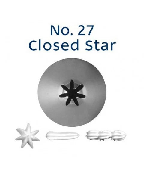 Stars, Shells & Rosettes Piping Tip - LOYAL #27 Closed Star - Stainless Steel Cake Decorating Tip