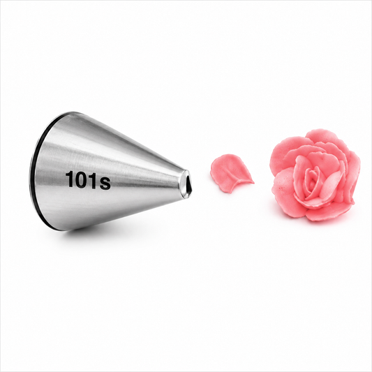 Wilton #101S Petal Piping Tip – Small Petal Decorating Tip for Roses, Flowers & Ruffles - Stainless Steel Cake Decorating Tip