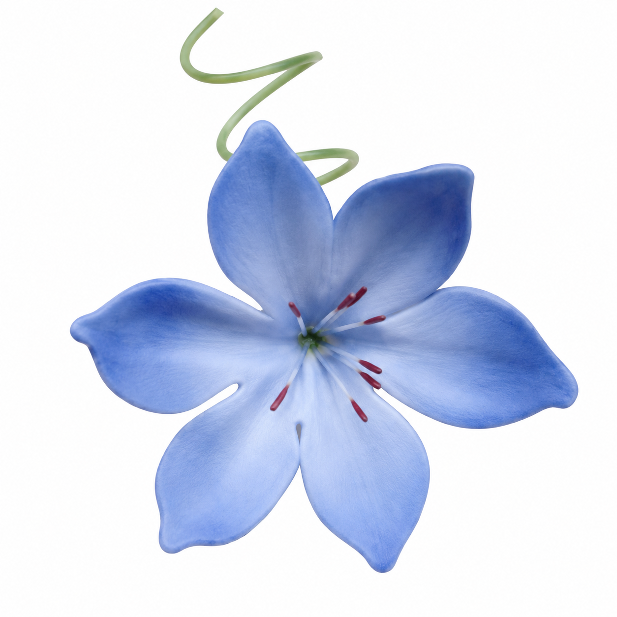 Blue Agapanthus Gum Paste Flowers 1 Inch Edible Cake Decorations – 3 Count