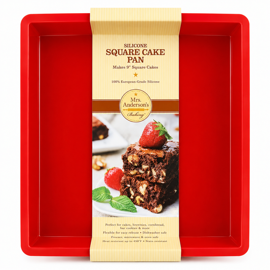 Mrs. Anderson's Silicone Square Baking Pan 9 Inch Nonstick Cake Pan