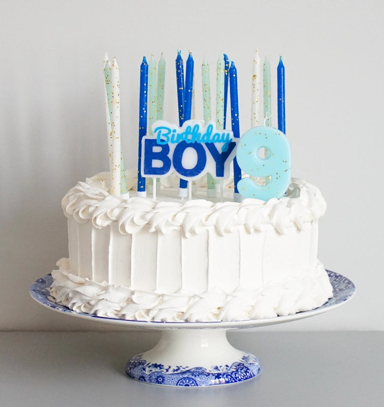 Birthday Candles, 16 Blue gold