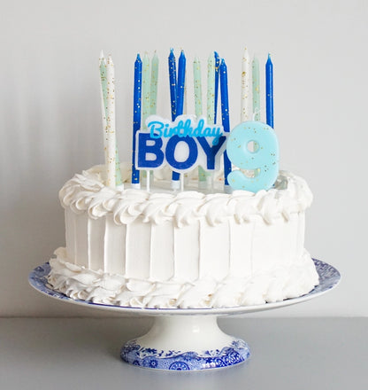 Birthday Candles, 16 Blue gold