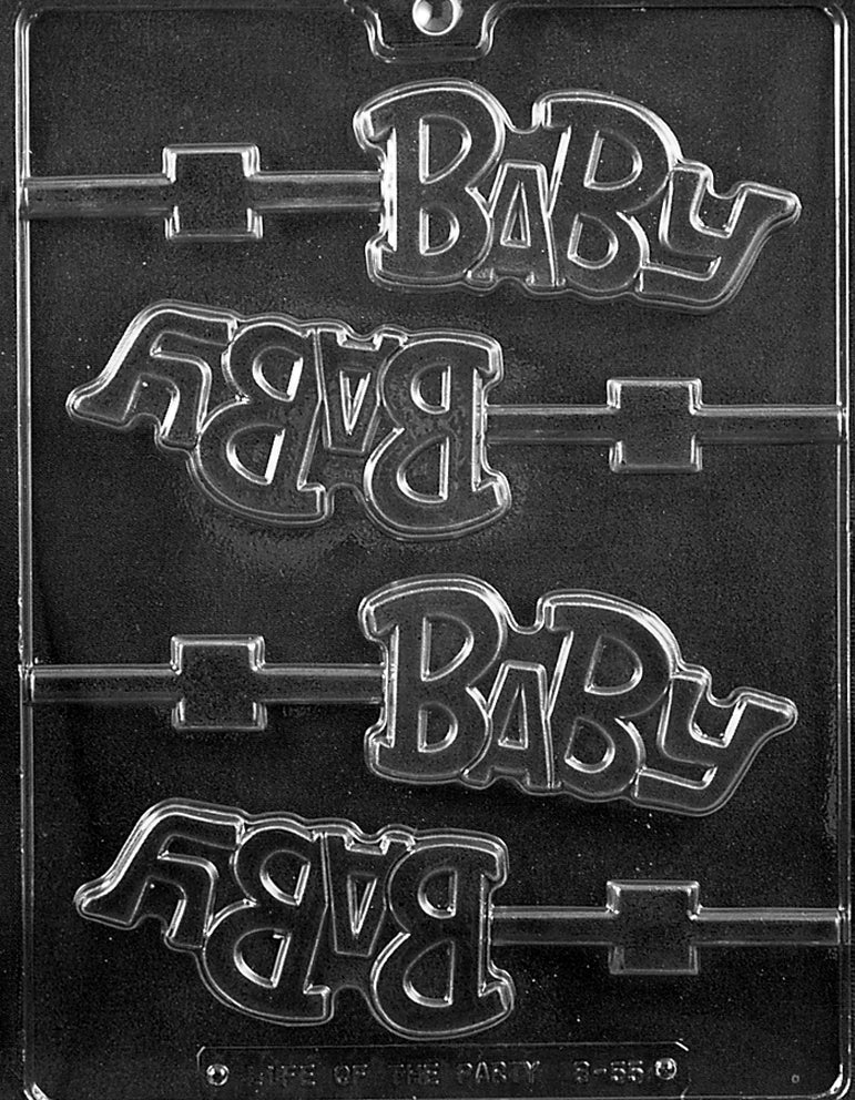 Baby Shower Lollipop Mold Baby Chocolate Candy Mold 4 Cavity