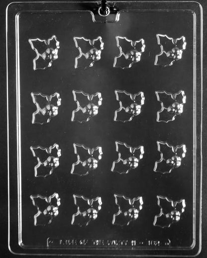 Life of the Party Holly Leaf Chocolate Mold 16 Cavity