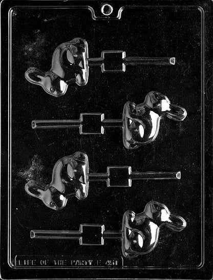 Traditional Easter Bunny Lollipop Mold – 4 Cavity Chocolate & Candy Mold