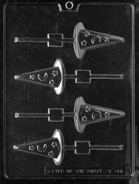Life of the Party Witch Hat Chocolate Lollipop Mold 4 Cavity