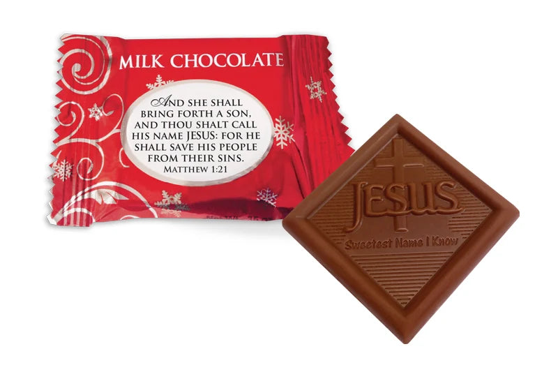 Jesus Sweetest Name I Know Christmas Milk & Dark Chocolate Stand-up Pouch, 10 Pieces