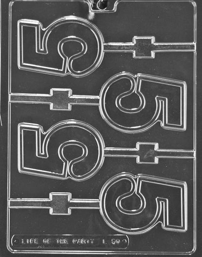 Birthday Number 5 Candy Lollipop Mold 4 Cavity