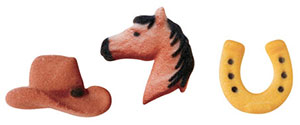 Western Horse + Cowboy Edible Cake Decorations | Royal Icing Cupcake Toppers | 8 Count