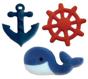 Nautical Edible Cake Decorations – Anchor, Sailboat & Whale Cupcake Toppers, 12 Count