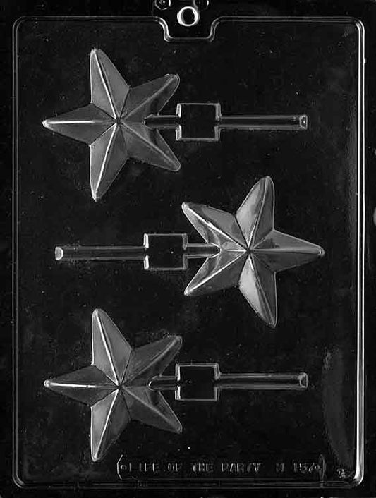 Pointed Star Lollipop Mold 3 Cavity