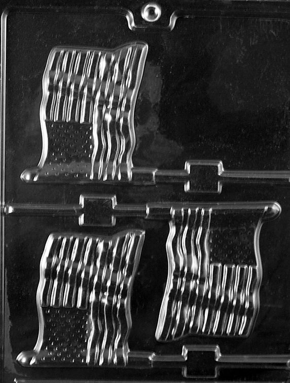 Flag Chocolate Lollipop Mold 3 Cavity